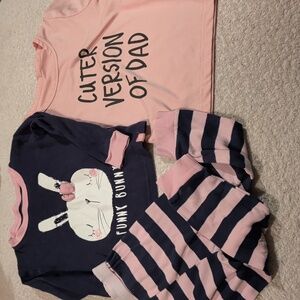 Kids Pajamas Set - Pink and Navy